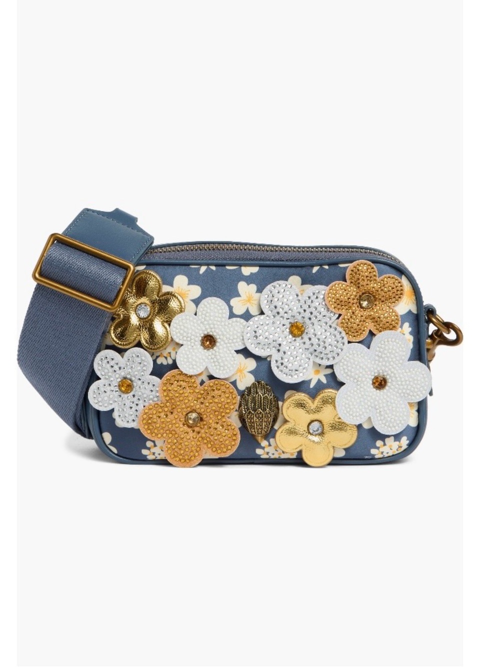 NWT Kurt Geiger Kensington Daisy 🌼 Twill Double Zip Top Camera Bag